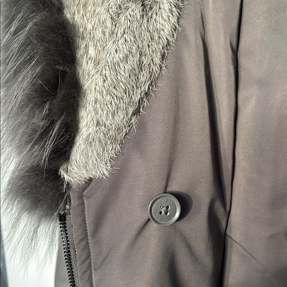 RUDSAK Women's Gray Leather and fur lined Parka coat - Picture 13 of 17